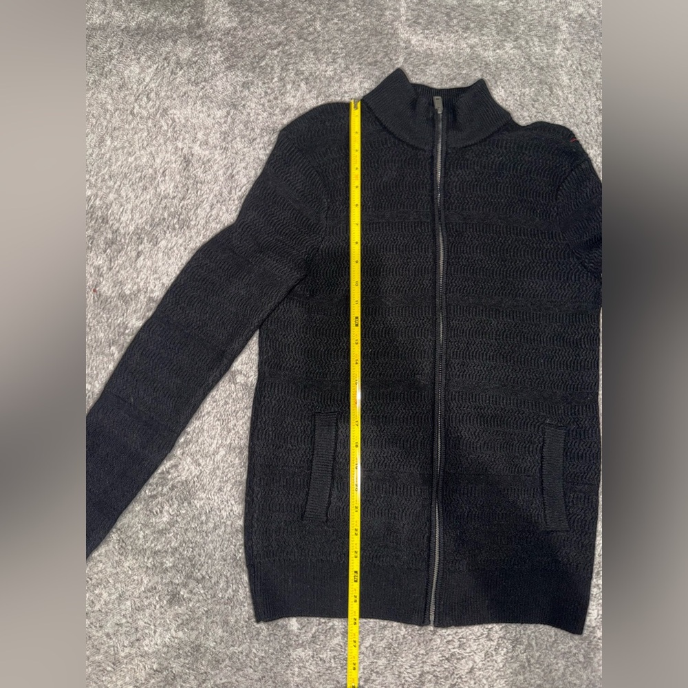 Christian Lacroix Women’s Black 100%Merino Wool Full Zip Jacket Sweater Size M - Picture 6 of 12